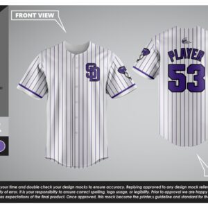 Pinstripe Full Button Diamond Back Jersey