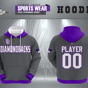 Purple & Gray Diamond Back Hoodie