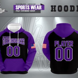 Purple & Black Diamond Back Hoodie
