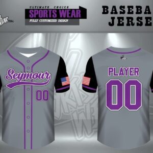 Gray Full Button Diamond Back Jersey