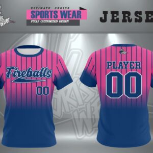 Fireballs Custom Gradient Pinstripe Jersey