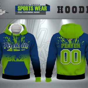 Fireballs Custom Gradient Splatter Hoodie