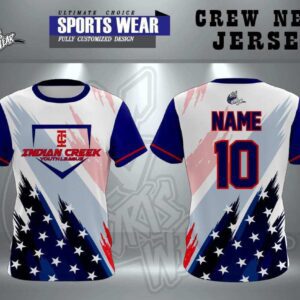 Indian Creek Crew Neck Jersey – Red, White & Blue Brush Edition