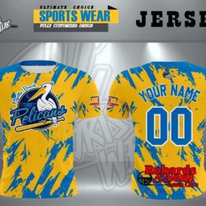 Pelicans Jersey - Yellow/Blue Splash