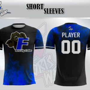 Grizzly Cubs Short Sleeve Shirt - Smoke Blue Design