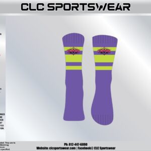 Team Chaos Athletic Socks - Purple/Lime Stripe