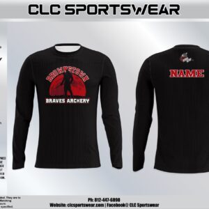 Brownstown Braves Archery Long Sleeve Jersey - Black
