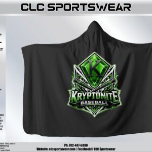 Kryptonites Hooded Blanket - Black with Emerald Crest