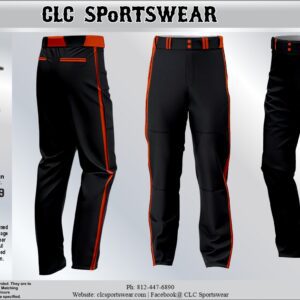 Orioles Baseball Standard Pants (Black/Orange)