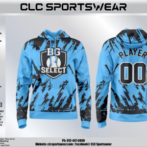 BG Select Baseball Hoodie – Lightning Camo Custom Name & Number (Carolina Blue/Black)