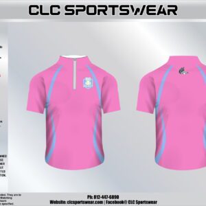 BG Select Baseball Cage Jacket – Short Sleeve 1/4-Zip (Pink/Carolina Blue)