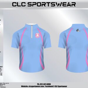 BG Select Baseball Cage Jacket – Short Sleeve 1/4-Zip (Carolina Blue/Pink)