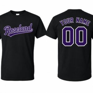 Roseland Black Purple Cotton T-Shirt
