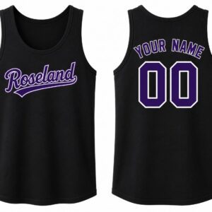 Roseland Black Purple Cotton Tank Top