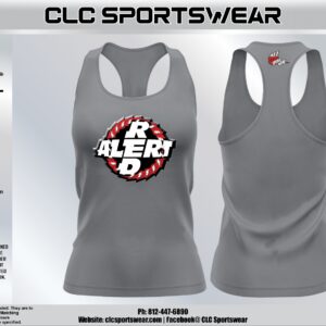 Red Alert Gray Racerback Tank Top