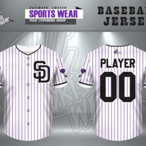 CLC White with Purple Stripes Jersey