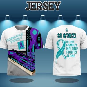 Cornhole Family Jersey - Teal & Purple Awareness