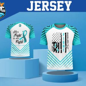 CLC Jersey - Teal Ribbon Her Fight is Our Fight