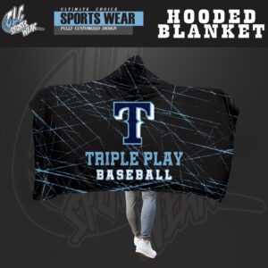Triple Play Hooded Blanket (Black)