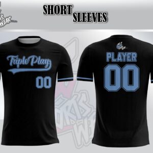 Triple Play Crew Neck Black Short Sleeve Jersey