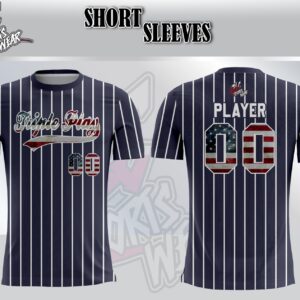 Triple Play Navy Pinstripe Short Sleeve Jersey