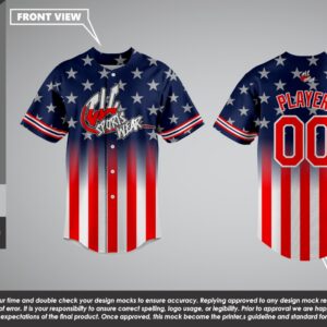 CLC July Button down Baseball Jersey