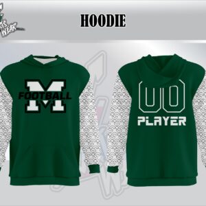 Monrovia Bulldogs Green Hoodie with Patterned Sleeves