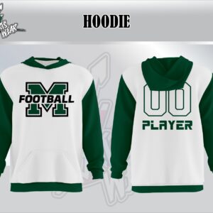 Monrovia Bulldogs White & Green Sleeve Hoodie