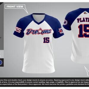 DREAMS White & Navy Jersey