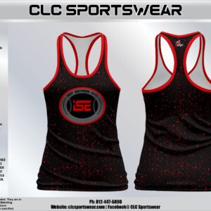 ISE Womens Tank  Black Speckle with Round Crest