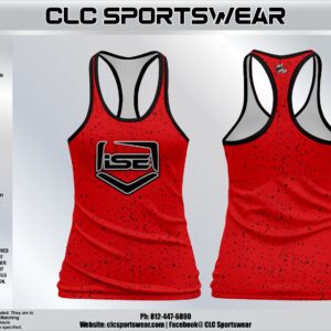 ISE Womens Tank  Red Speckle with ISE Shield (Black Trim)