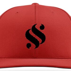 ISE Flatbill Cap  Red with Black S Mark