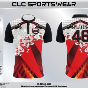 Indy Southside Elite Cotton Cotton Polo – Tech Triangles Shield Badge (White/Red/Black/Grey)
