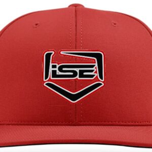 ISE Flatbill Cap  Red with Black S Mark