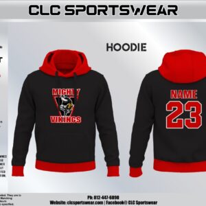 Mighty Vikings Black/Red Hoodie