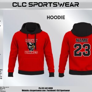 Mighty Vikings Red/Black Hoodie