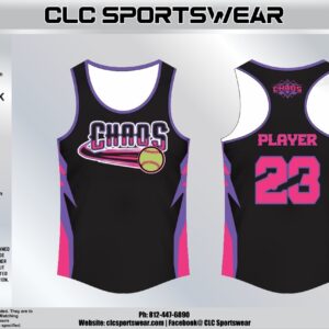 Team Chaos Razorback Tank Top - Black/Purple/Pink