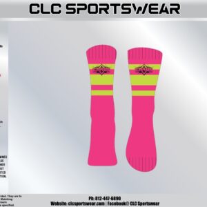 Team Chaos Athletic Socks - Pink/Lime Stripe