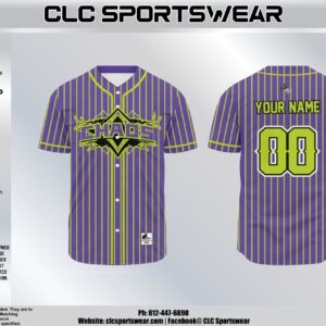 Team Chaos Full-Button Pinstripe Jersey - Purple/Lime