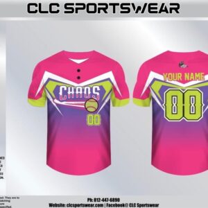 Team Chaos Chevron 2-Button Jersey - Pink/Purple/Lime
