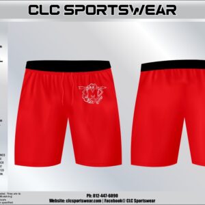 Madison Archery Cubs Red Basketball Shorts with Black Waistband