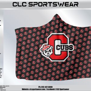 Madison Cubs Hooded Blanket - All-Over Pattern Design