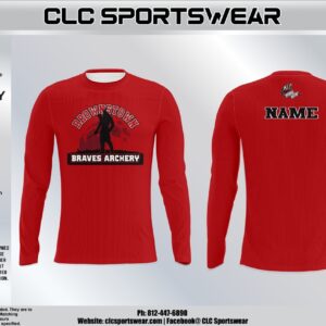 Brownstown Braves Archery Long Sleeve Jersey - Red