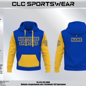 Northside Spartans Hoodie - Blue/Gold Colorblock