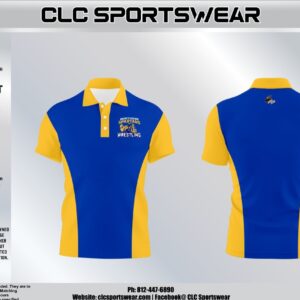 Northside Spartans Wrestling Polo Shirt - Blue/Gold Design