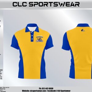 Northside Spartans Wrestling Polo Shirt - Gold/Blue Design