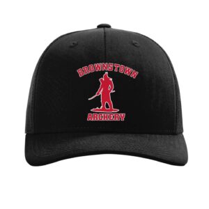 Brownstown Braves Archery Trucker Cap - Black/Red