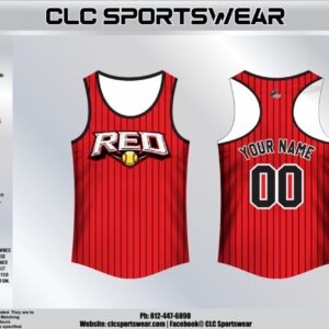 Indy Red "RED" Pinstripe Tank Top - Red (Custom Name & Number)
