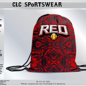 Indy Red "RED" String Bag - Red/Black Pattern