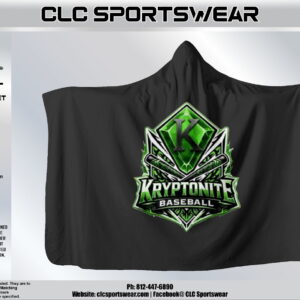 Kryptonites Hooded Blanket - Black with Emerald Crest